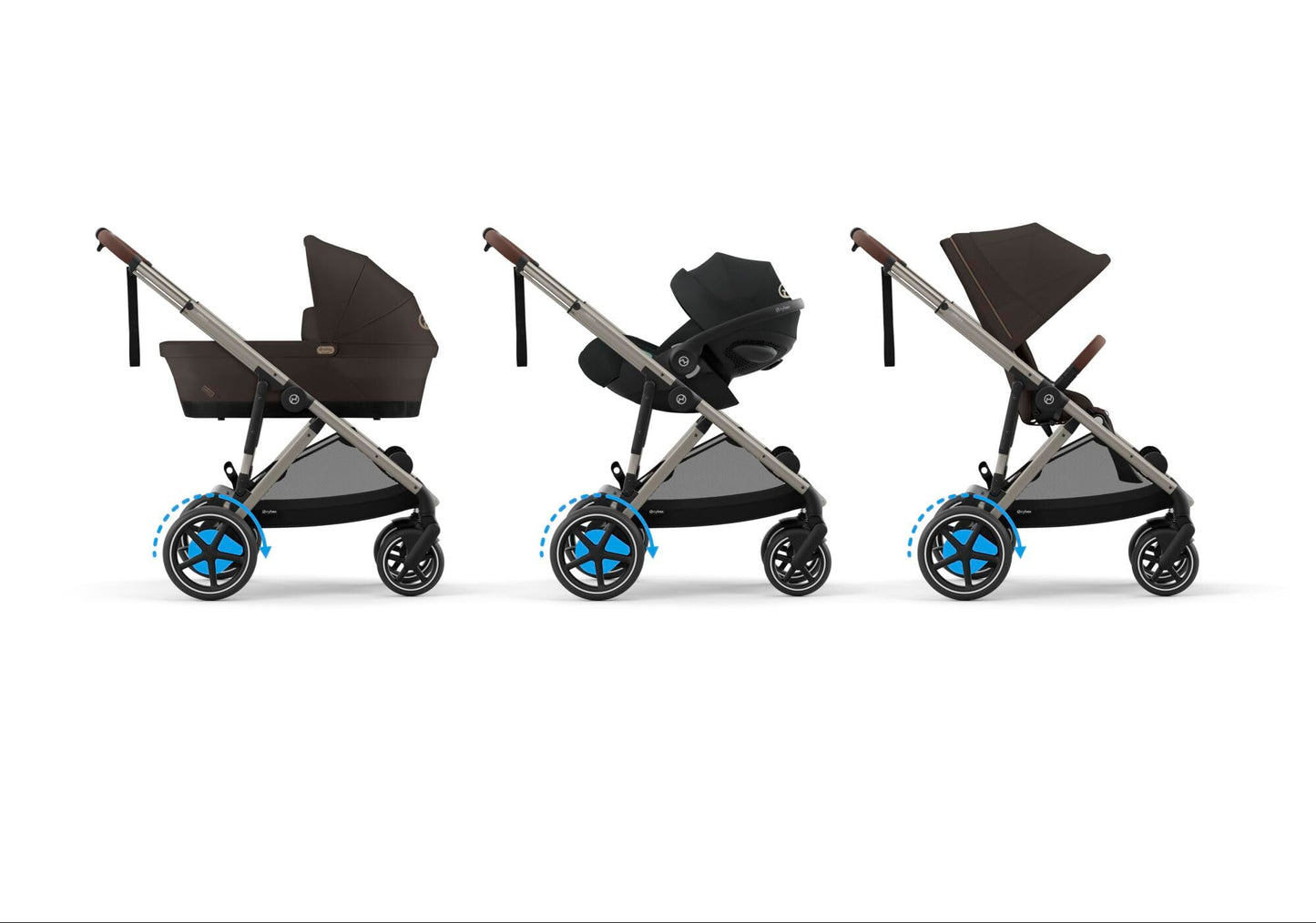 Cybex Gold e-Gazelle S elektrilise abisüsteemiga jalutuskäru, Chocolate Brown