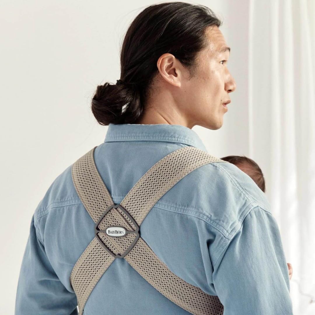 BabyBjörn Baby Carrier Mini kandekott, 3D Mesh, hall-beež