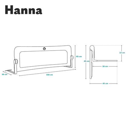 Lionelo Hanna voodipiire 150 × 66 cm, hall