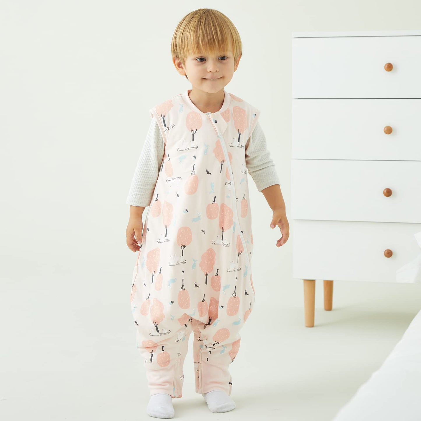 Duomiaomiao beebi magamiskott jalgadega TOG 2.5, puuvillane, roosa, 6–12 kuud