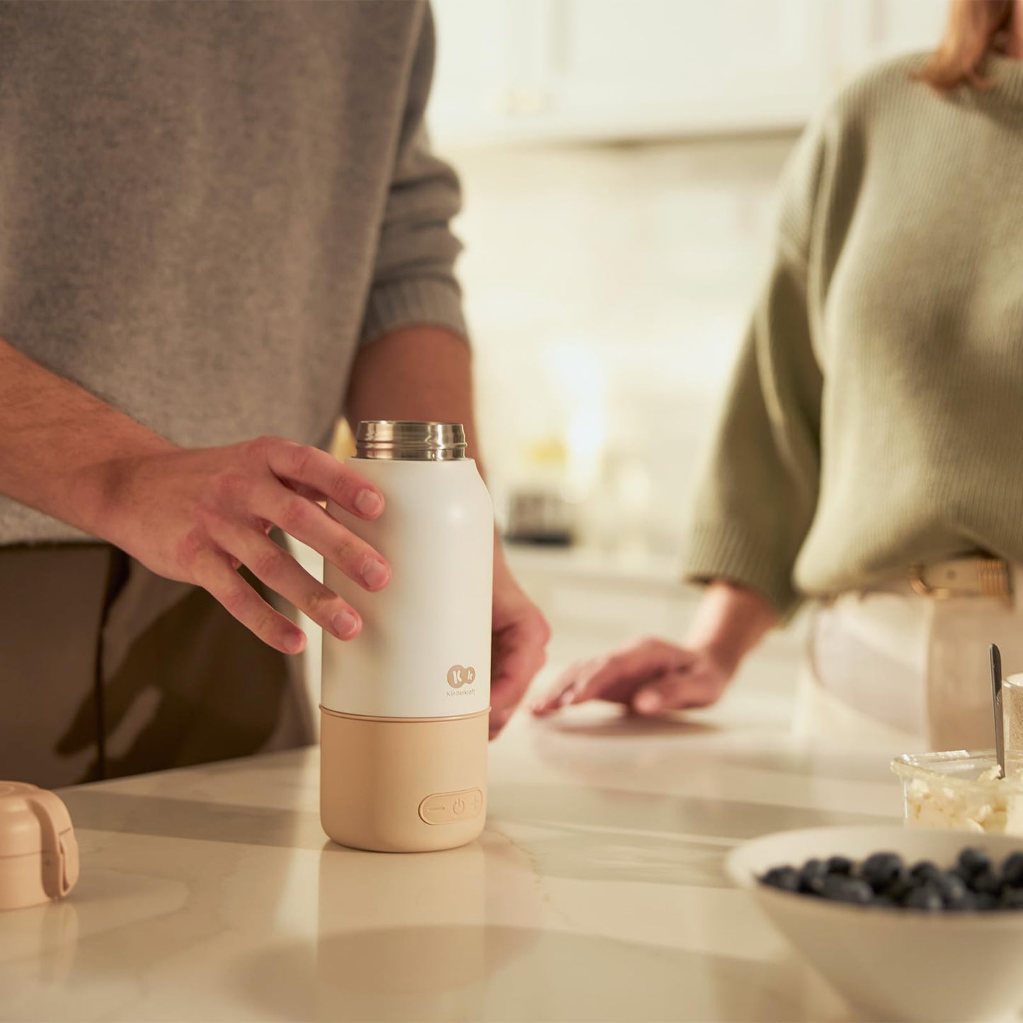 Kinderkraft GAJA pudelisoojendaja 2-ühes termospudel 500 ml, hall