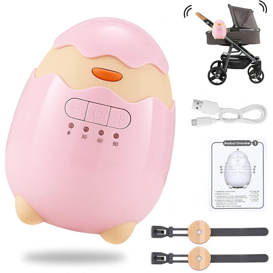 Robofun vankrikiigutaja beebile, 5 kiirust, USB-C laetav, roosa