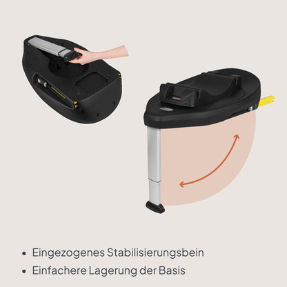 Lionelo Astrid i-Size Base Plus ISOFIX-jalusta turvakaukalolle, 180° kääntyvä, musta