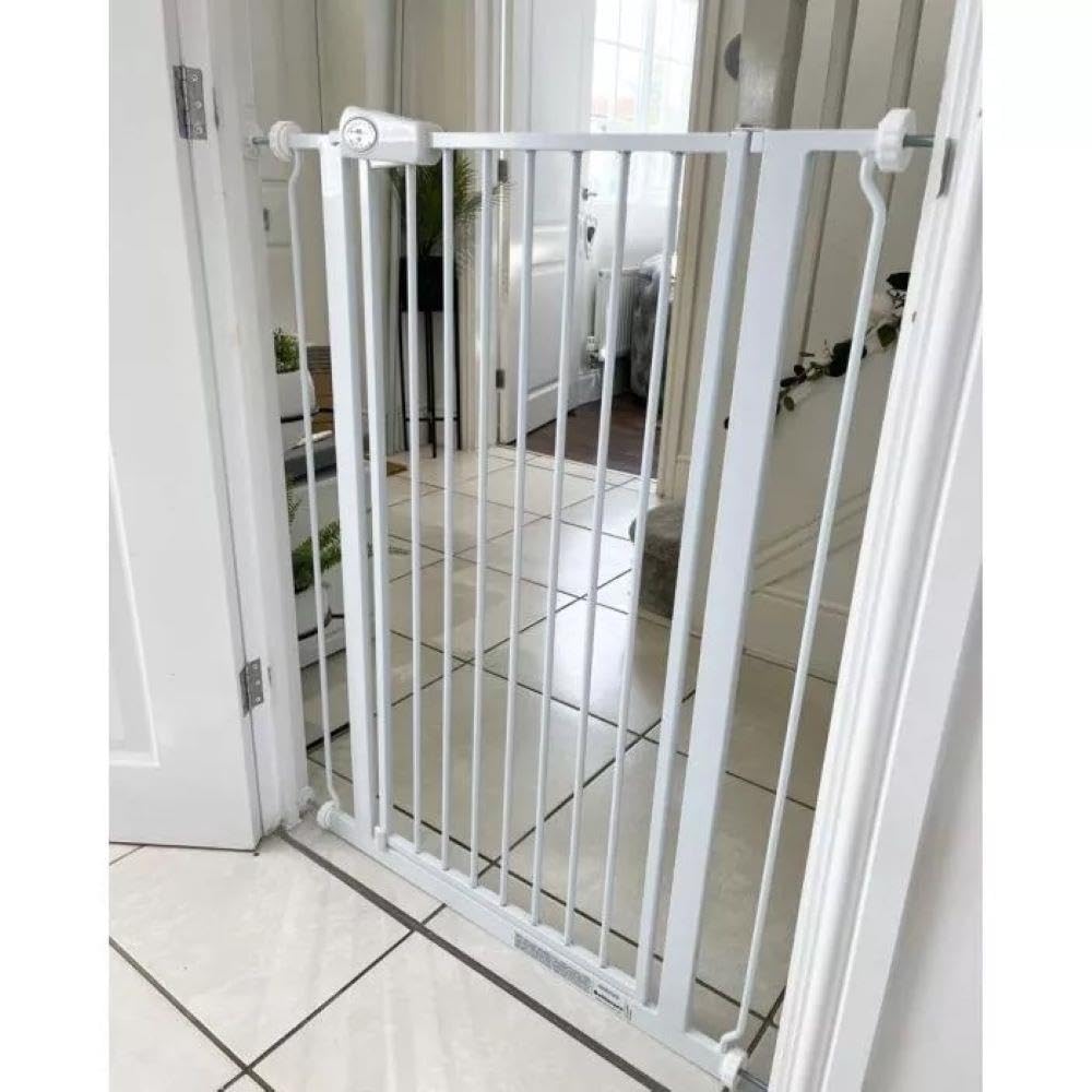 Safetots metallinen turvaportti Extra High, valkoinen, 68,5–75 cm, 104 cm
