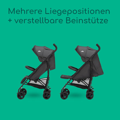 Bebeconfort Dusk kerge ja kompaktne jalutuskäru 0–22 kg, lamava asendiga, Mineral Graphite