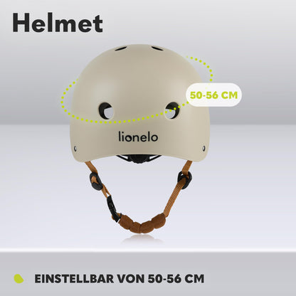 Lionelo lastekiiver Helmet Beige Sand S 50-56 cm, lõuakaitsega
