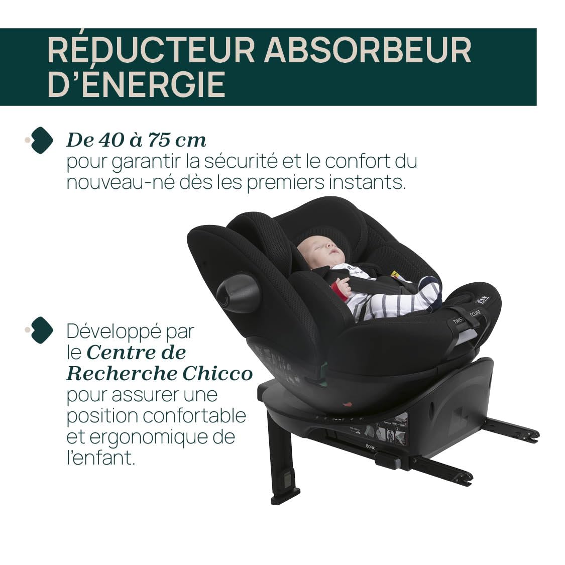 Chicco Everone i-Size turvatool ISOFIX-alusega, 0-36 kg, 40-150 cm, must