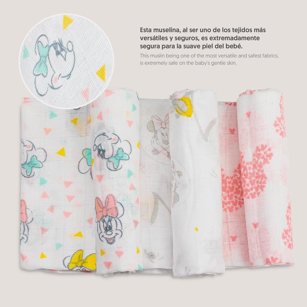 Interbaby Disney Minnie Mouse marlilappde komplekt (3 tk) 80 × 80 cm, valge
