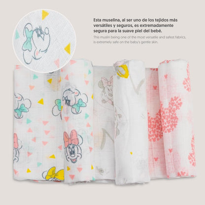 Interbaby Disney Minnie Mouse marlilappde komplekt (3 tk) 80 × 80 cm, valge