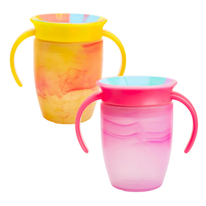 Munchkin Miracle 360 juomamuki 2 kpl, 296 ml, keltainen/vaaleanpunainen