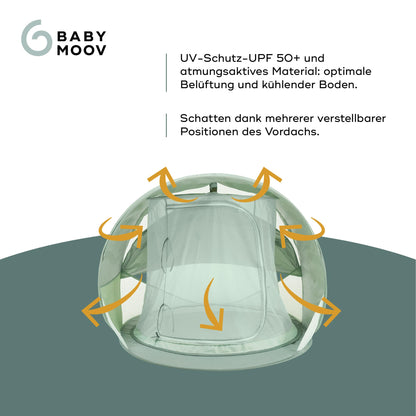 Babymoov rannatelk Moov & Protect UV 50+ pop-up, roheline, 91 x 150 x 109 cm