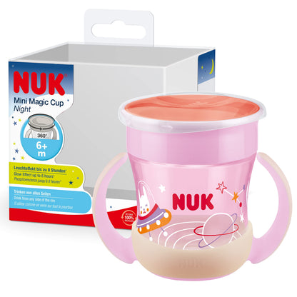 NUK Mini Magic Cup 360° joogitass silikoonist, 160 ml – roosa, helendav
