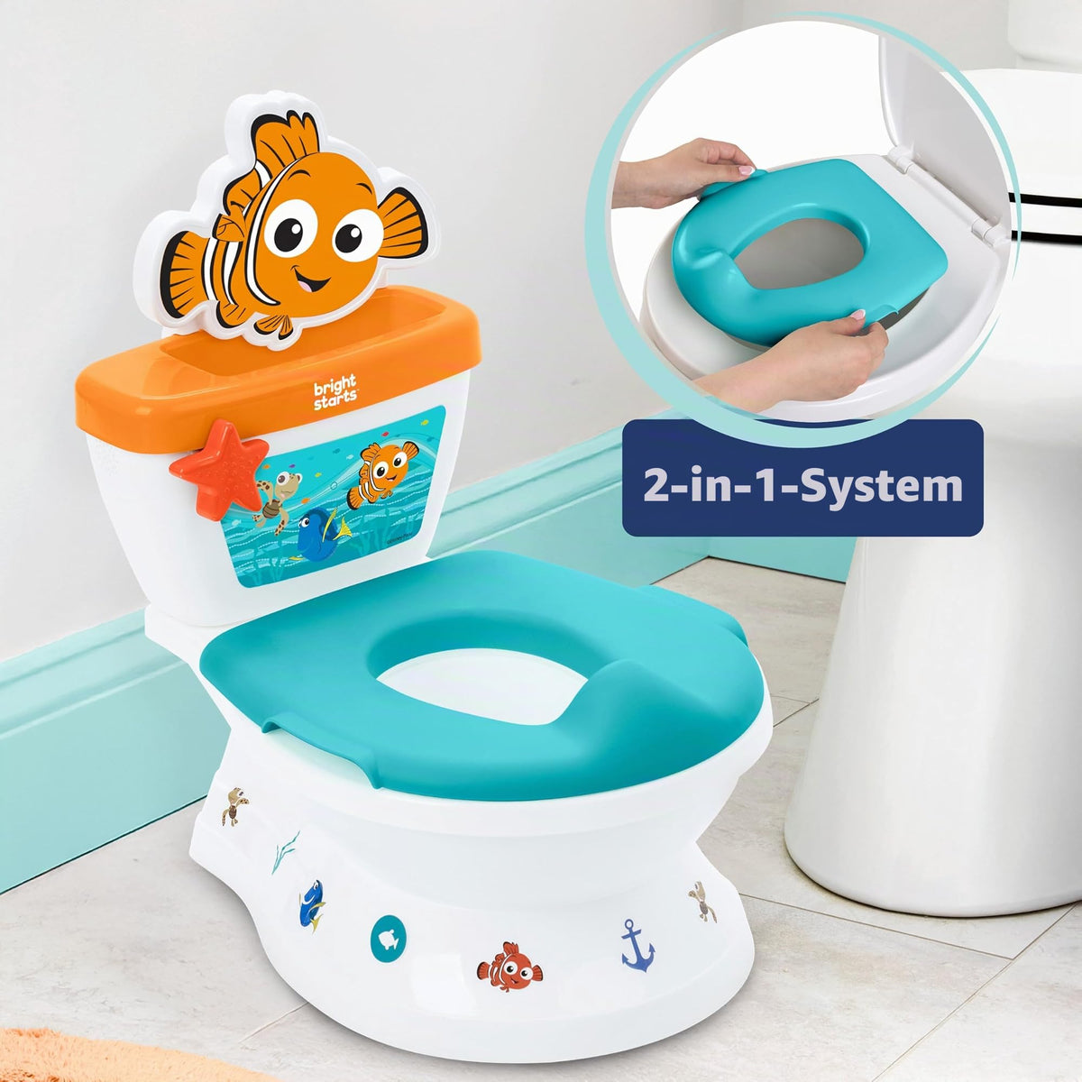 Bright Starts pottaistuin My Size 2-in-1 Disney Baby Findet Nemo, sininen, 18+ kuukautta