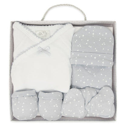 Duffi Baby beebiriiete komplekt Primera Puesta 5-osaline, hall, 0-6 kuud, mudel 0967-11