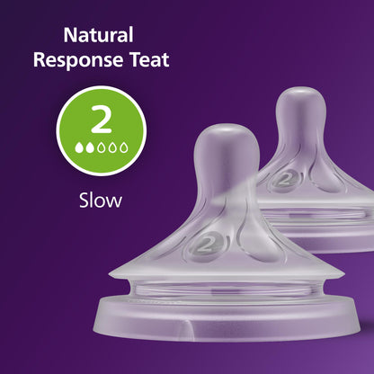 Philips Avent Natural Response lutipudeli lutt Flow 2, 0+ kuud, 2 tk