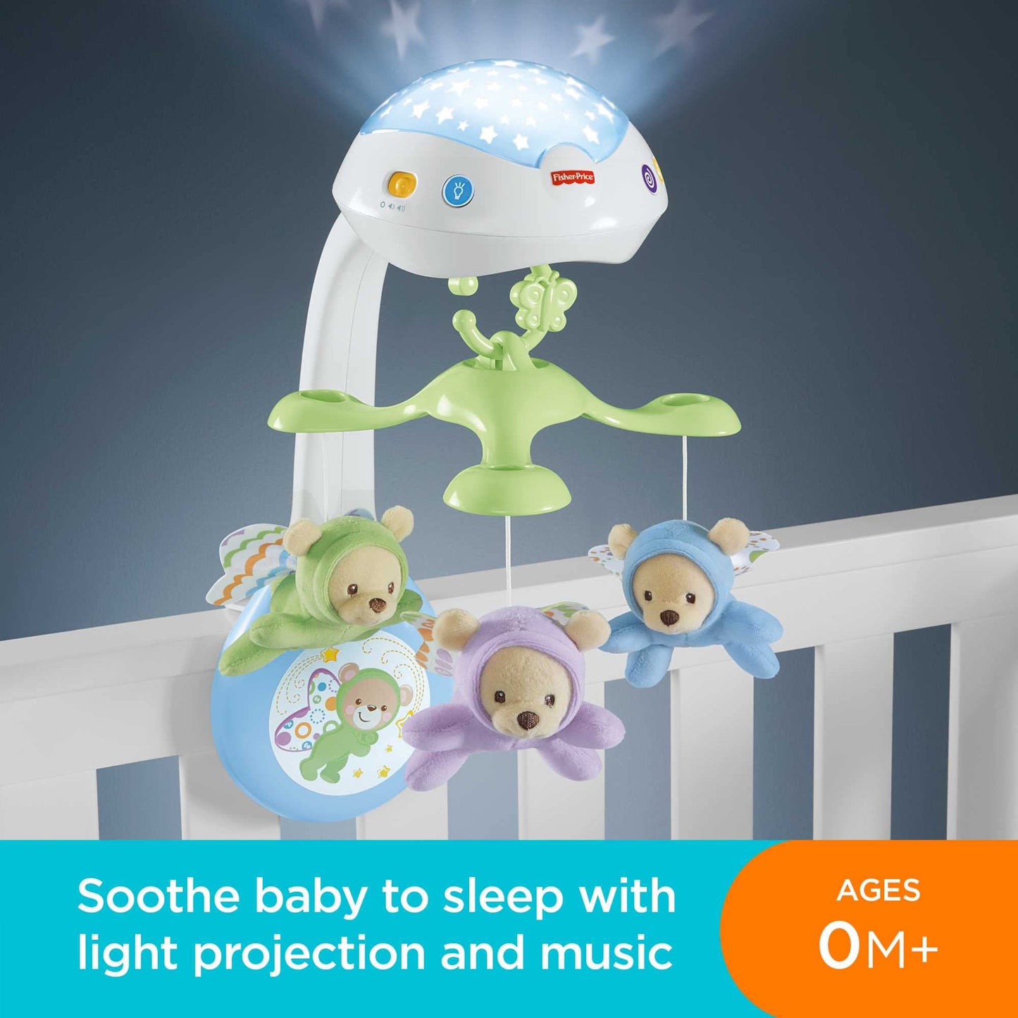 Fisher-Price Butterfly Dreams 3-ühes voodikarussell