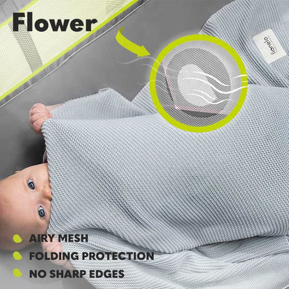 Lionelo FLOWER 2-ühes reisivoodi ja mänguaedik mähkimisalusega, Grey Scandi