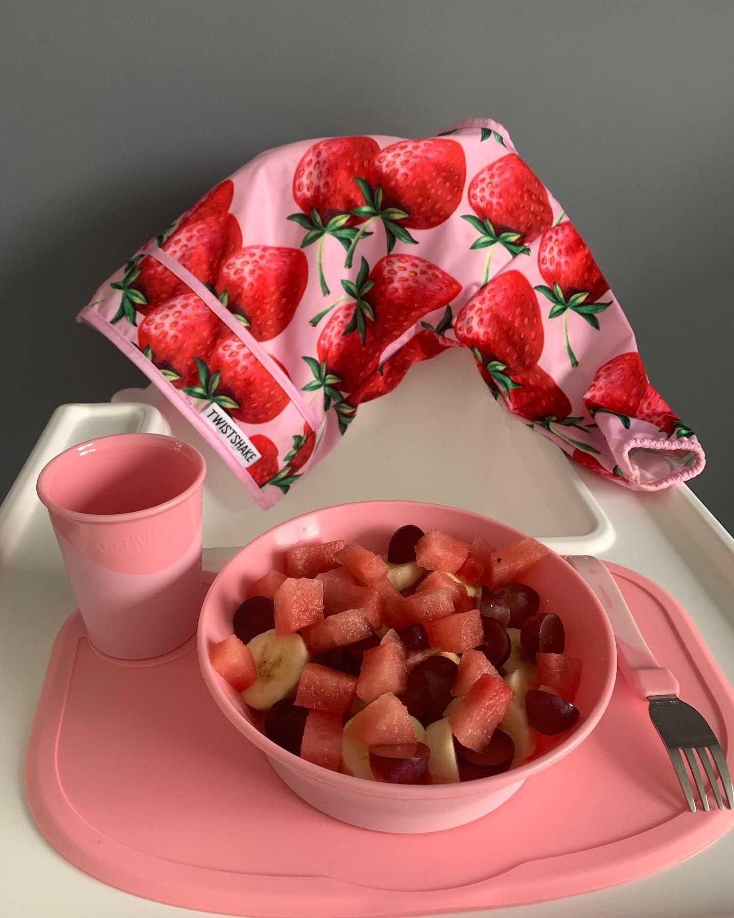Twistshake Click Mat mati, taldriku ja kausi komplekt beebile, roosa
