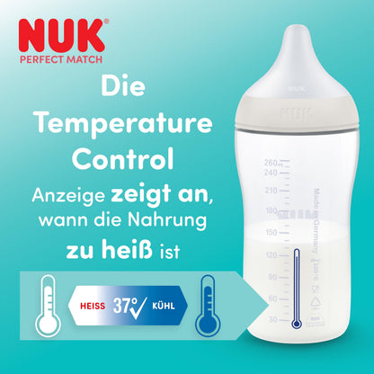 NUK Perfect Match lutipudel 0-3+ kuud, 150 ml ja 260 ml, Rainbow, 4 tk