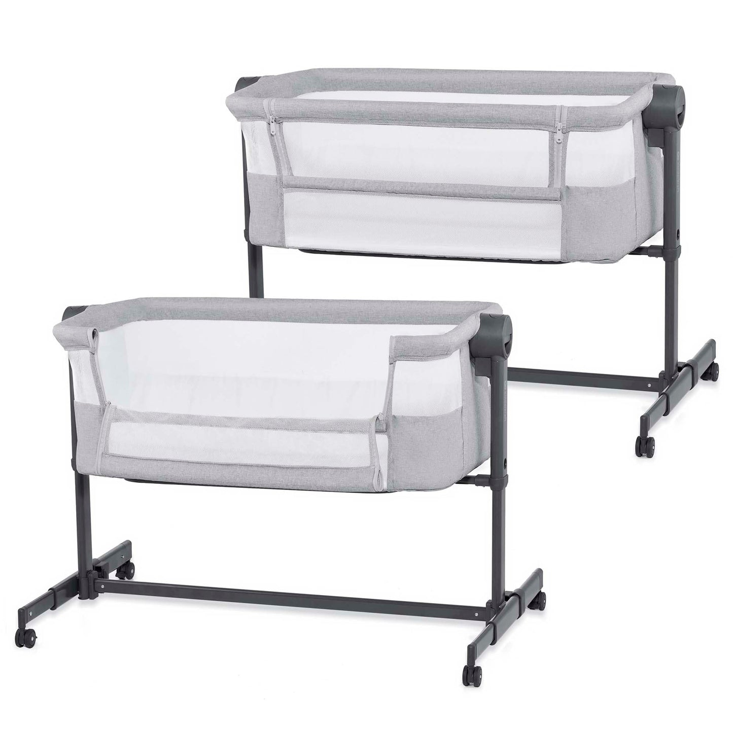 Kinderkraft NESTEE UP 2 vooditasku madratsi ja reguleeritava kõrgusega, helehall