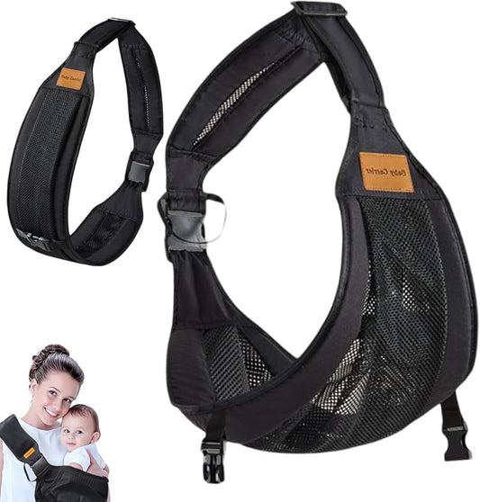 Ergonoomiline külgmine kandekott beebile, kuni 20 kg, must