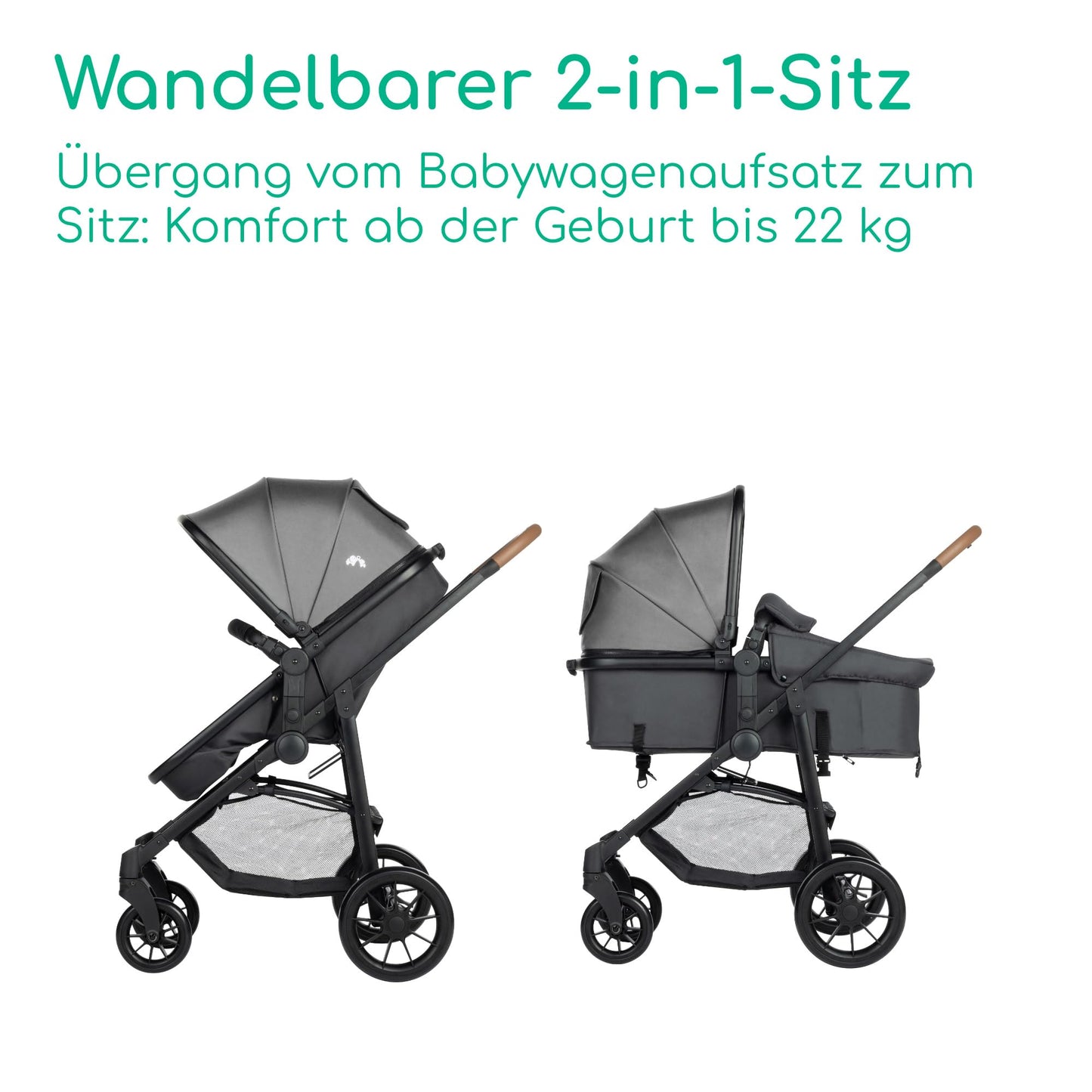 Bebeconfort Haze Trio 3-in-1 vankrikomplekt, Tinted Stone, 0–4 a, kuni 22 kg
