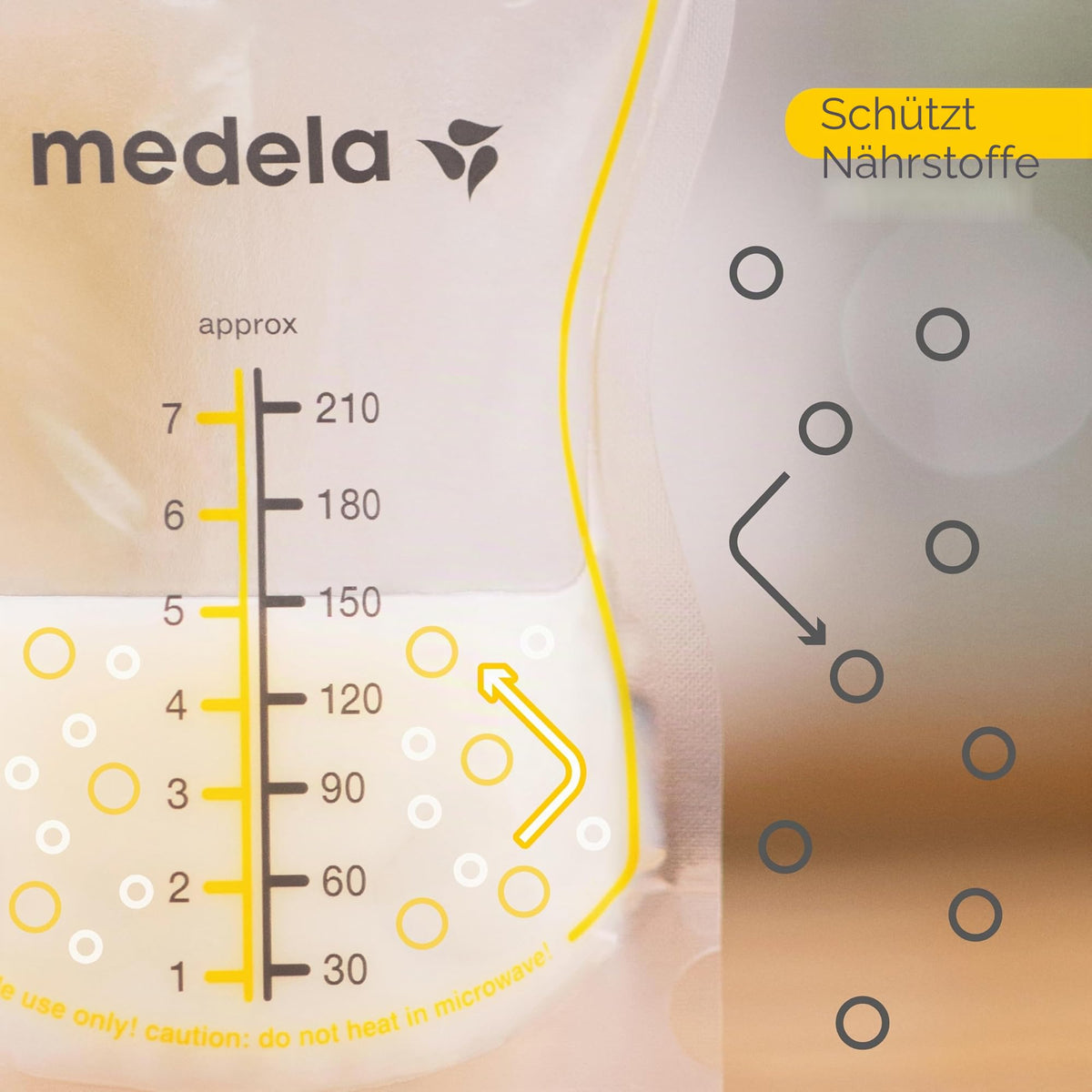 Medela Easy Pour rintamaidon säilytyspussit 210 ml, 50 kpl, valkoinen
