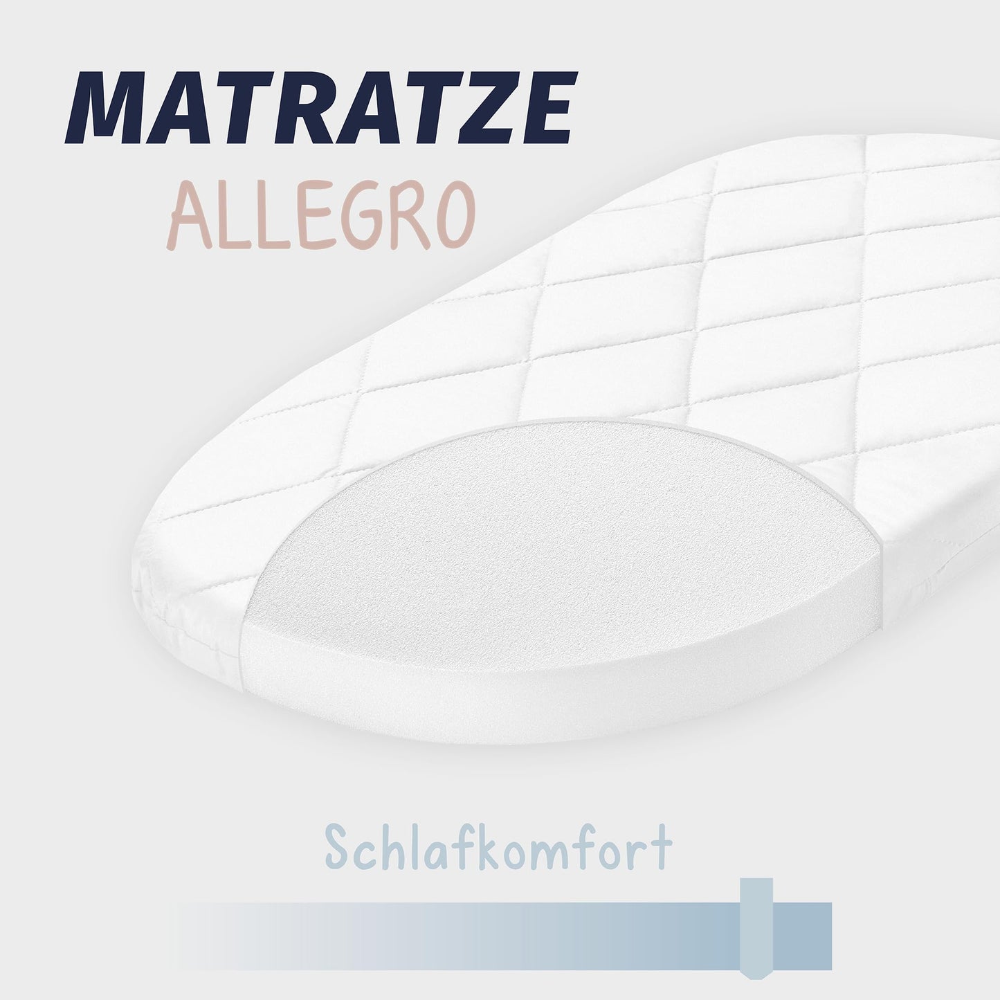 Julius Zöllner Allegro vankrimadrats 78 × 36 cm, valge