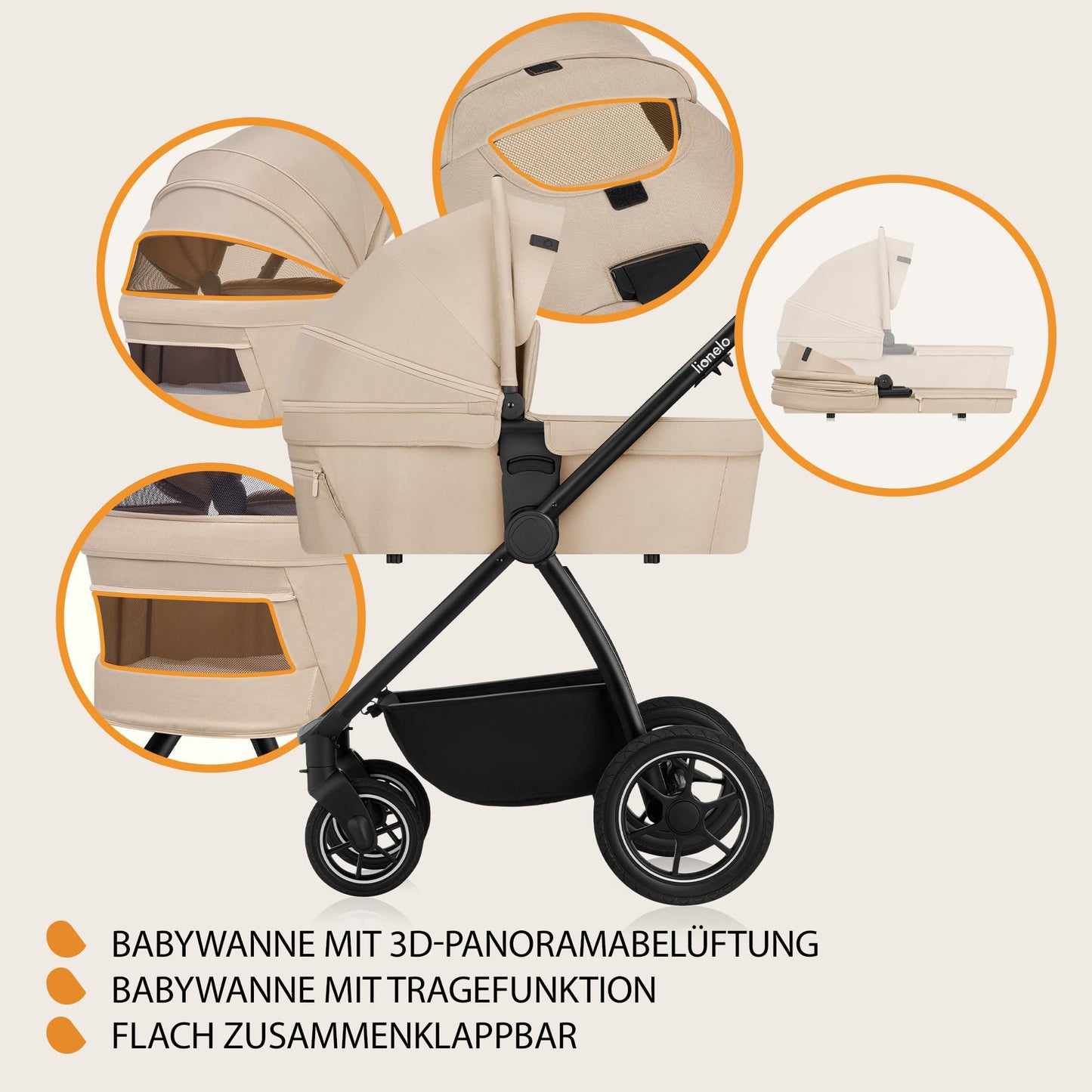 Lionelo MERIL 2-in-1 vanker LO-MERIL 2IN1, beež