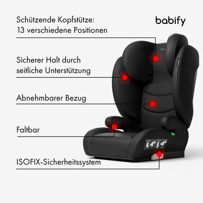 Babify FlexiFit Basic i-Size turvatool 15–36 kg, ISOFIX, must