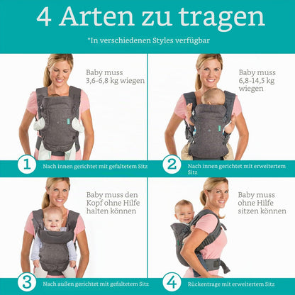 INFANTINO Flip Advanced 4-in-1 beebikandekott, hall, 3,6-14,5 kg