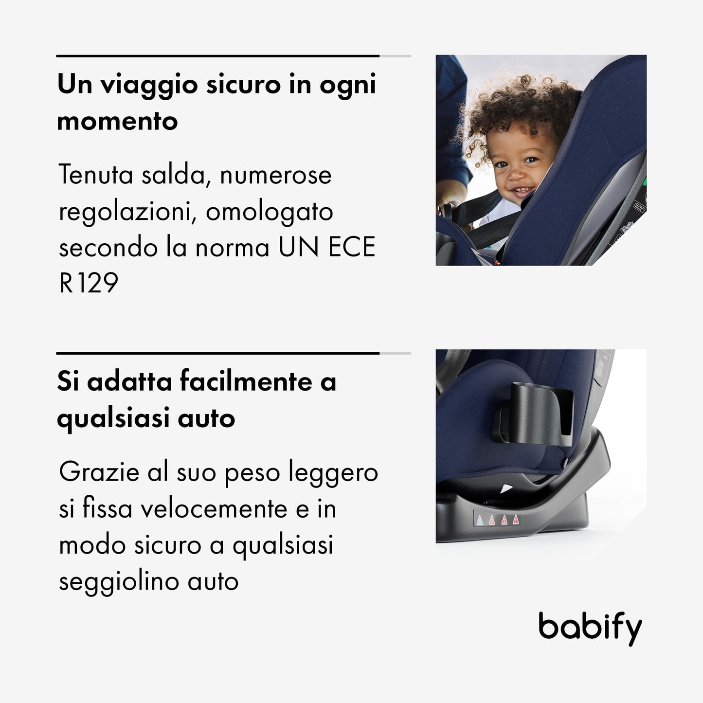 Babify 3-in-1 turvatool 40–150 cm (R129), turvavööga kinnitatav – sinine/hall