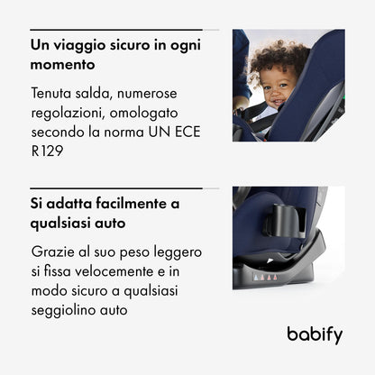 Babify 3-in-1 turvatool 40–150 cm (R129), turvavööga kinnitatav – sinine/hall