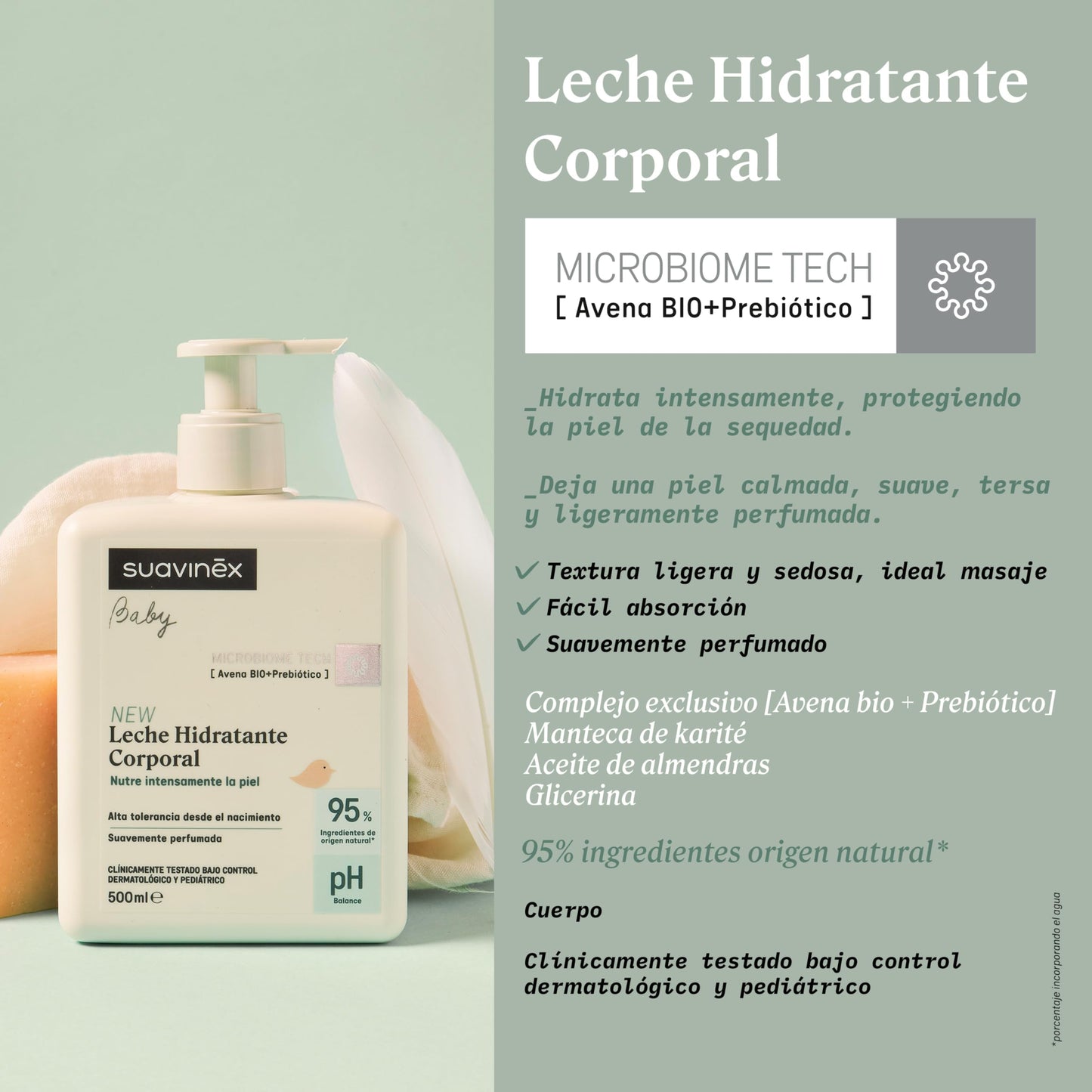 Suavinex beebihoolduse komplekt tundlikule nahale, 3 toodet (geel-šampoon 500 ml, kehapiim 500 ml, niisked salvrätid 25 tk)