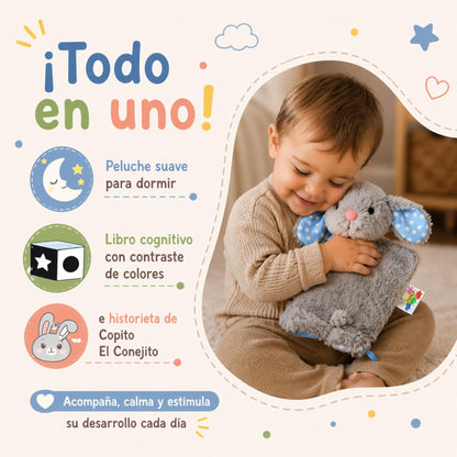PEQUEANDO sensoorne pehme raamat Copito, sinine, 0-2 a