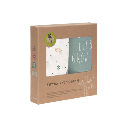 Lässig Heavenly Soft Swaddles XL musliintekid 120 × 120 cm, 2 tk, Garden Explorer Mint