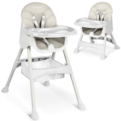 Ricokids syöttötuoli 3in1 6+ kk, kokoontaitettava, korkeussäädettävä, harmaa