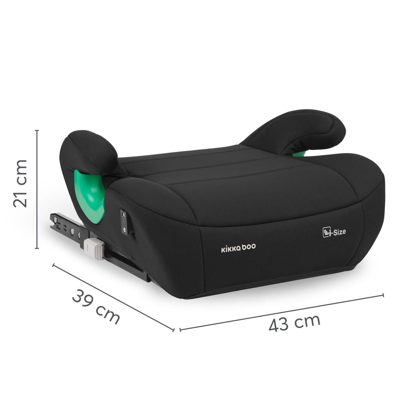 KikkaBoo i-POP i-Size turvatooli istmekõrgendus ISOFIX-iga 125–150 cm (22–36 kg), must