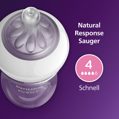 PHILIPS AVENT Natural Response lutipudel 330 ml, voolukiirus 4, lutt alates 6. kuust, SCY906/11