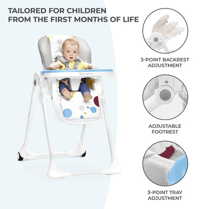 Kinderkraft Yummy kokkupandav söögitool, 6+ kuud, roosa