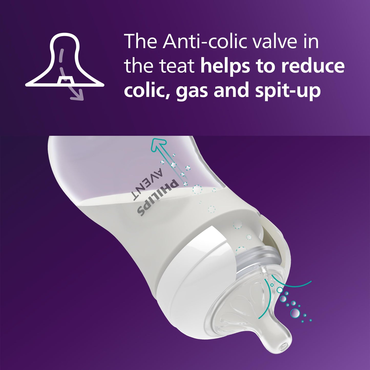 Philips Avent Natural Response lutipudeli lutt Flow 3, 1+ kuud, 2 tk