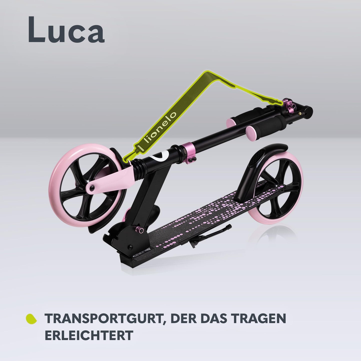 Lionelo Luca Cityroller must/roosa, 4,1 kg, kokkupandav, 100 kg