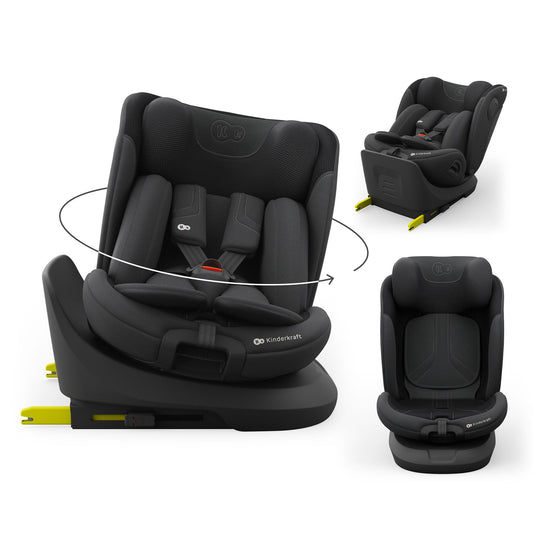 Kinderkraft I-GROW 2 PRO turvatool 0-36 kg, i-Size 40-150 cm, 360° pööratav, must