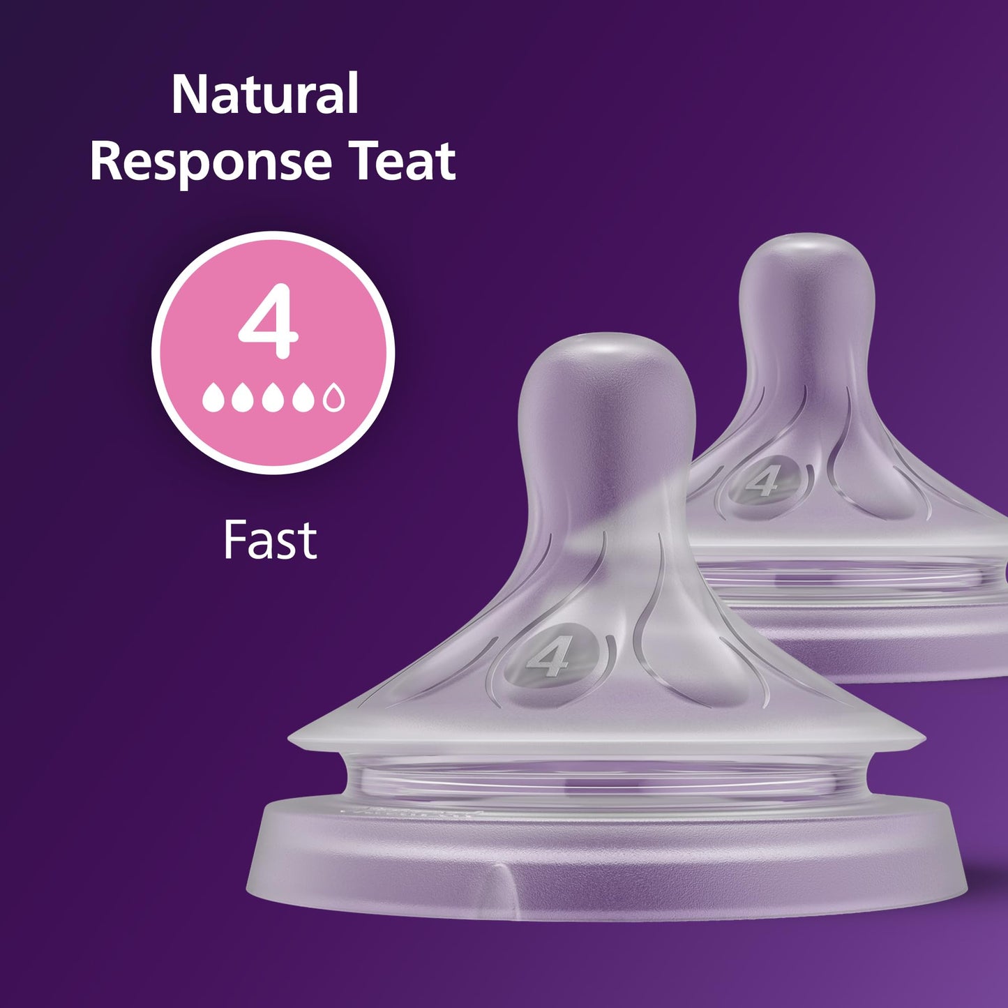 Philips Avent Natural Response lutid, 2 tk, Flow 4, 3+ kuud