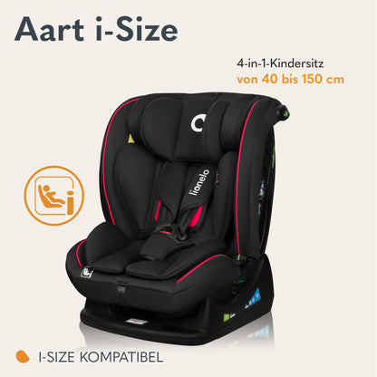 Lionelo Aart i-Size turvatool 40-150 cm, Carbon Red, turvavööga kinnitatav