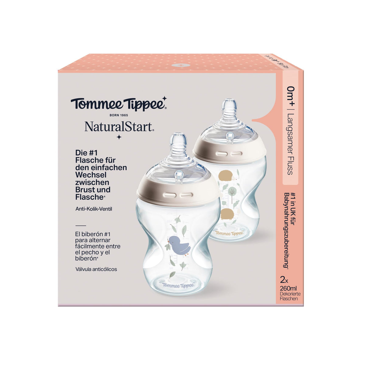Tommee Tippee Natural Start koliikinesto-tuttipullo 260 ml, 2 kpl, 452021