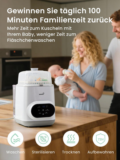 Grownsy Baby Bottle Washer Pro pudelipesumasin, sterilisaator ja kuivati