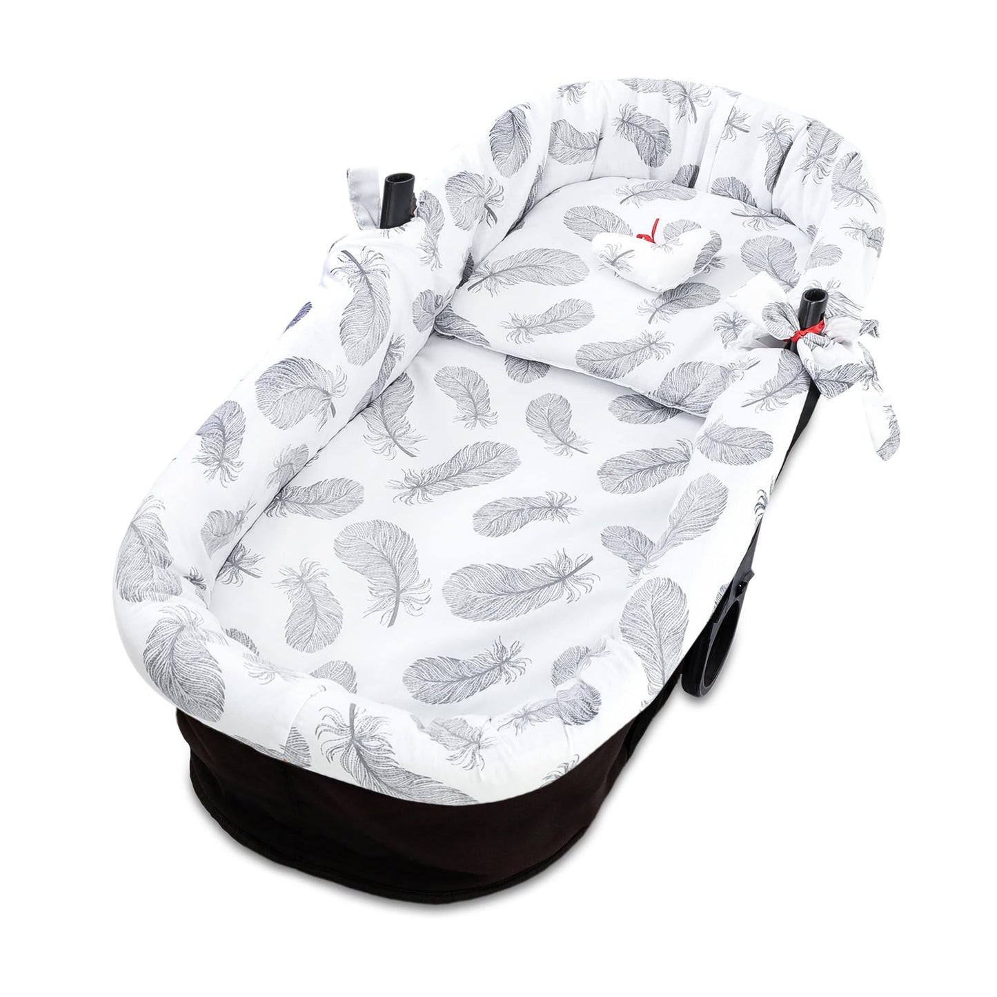 Totsy Baby vankrikorvikatte komplekt, 3-osaline, hallid suled