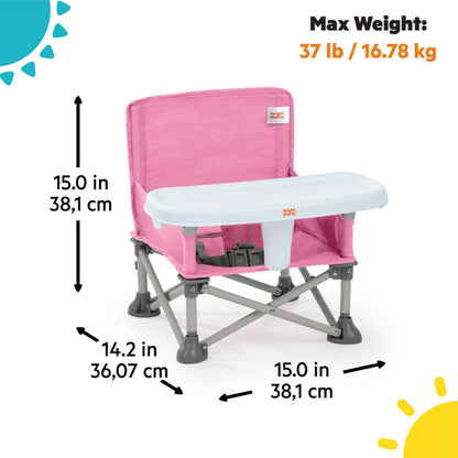 Bright Starts Pop ’N Sit kaasaskantav tool, roosa (6 kuud–3 a)
