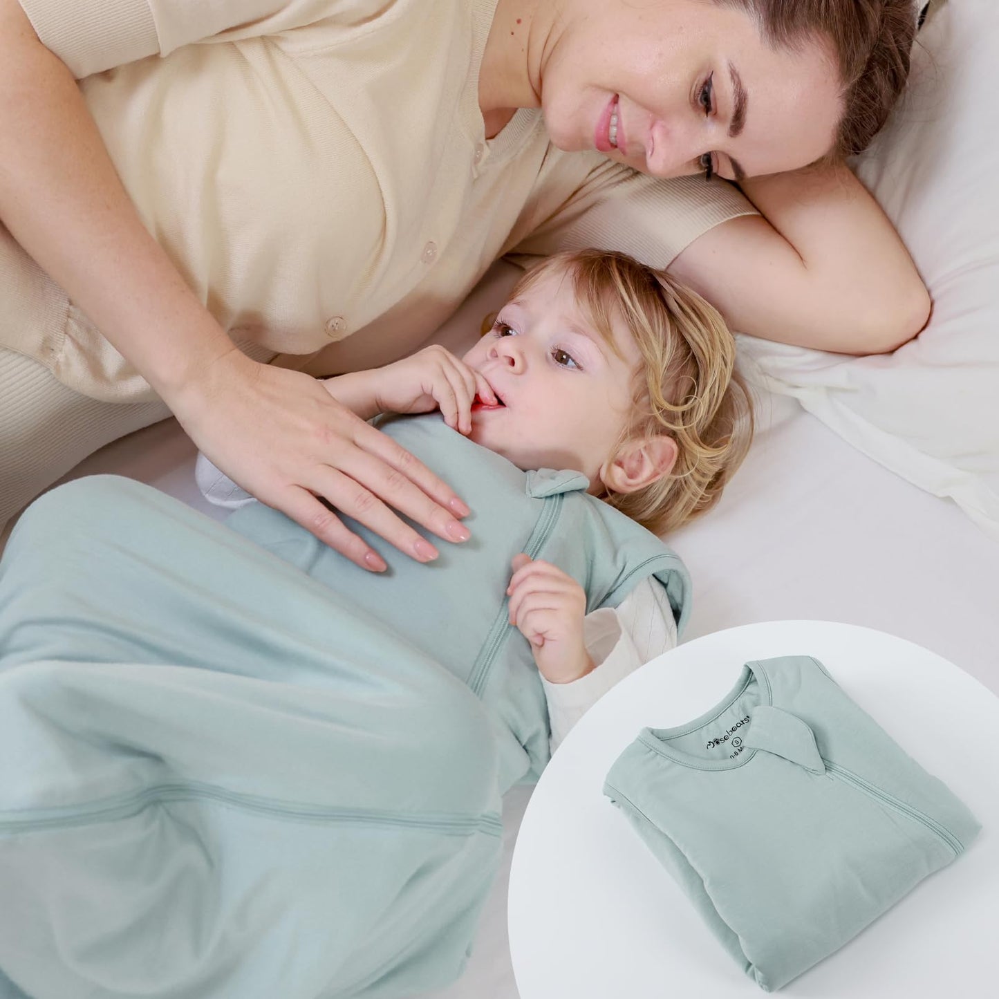 Mosebears beebi magamiskott 2.5 TOG, bambuskiud, Calm Sage, L (18–36 kuud)